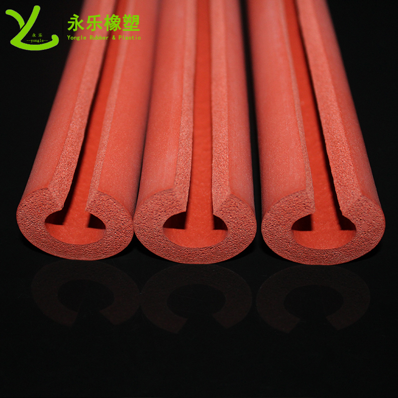 開口發(fā)泡硅膠管，耐高溫發(fā)泡硅膠管，保溫發(fā)泡硅膠管，隔熱發(fā)泡硅膠管