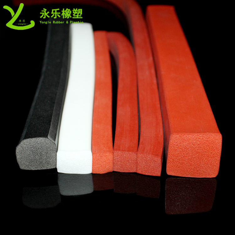 擠出防撞發(fā)泡硅膠條，阻燃發(fā)泡硅膠條，無氣味門窗發(fā)泡硅膠密封條