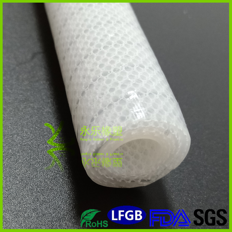 和平網(wǎng)狀?yuàn)A線夾布編織硅膠管 制藥編織硅膠管 大口徑編織硅膠管